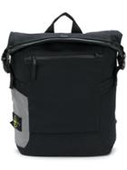 Stone Island Strapped Fold Over Backpack - Black