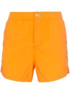 Kenzo Orange Logo Print Swim Shorts