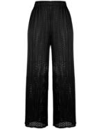 Pleats Please Issey Miyake Mesh Cropped Trousers - Black