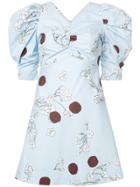 Isa Arfen Floral And Polka Dot Print Dress - Blue