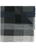 Oliver Spencer Checked Scarf, Men's, Grey, Polyamide/viscose/cashmere/virgin Wool