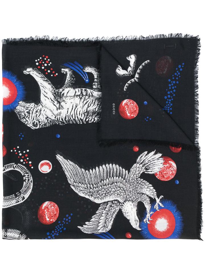 Gucci - Space Animals Print Shawl - Men - Silk/wool - One Size, Silk/wool