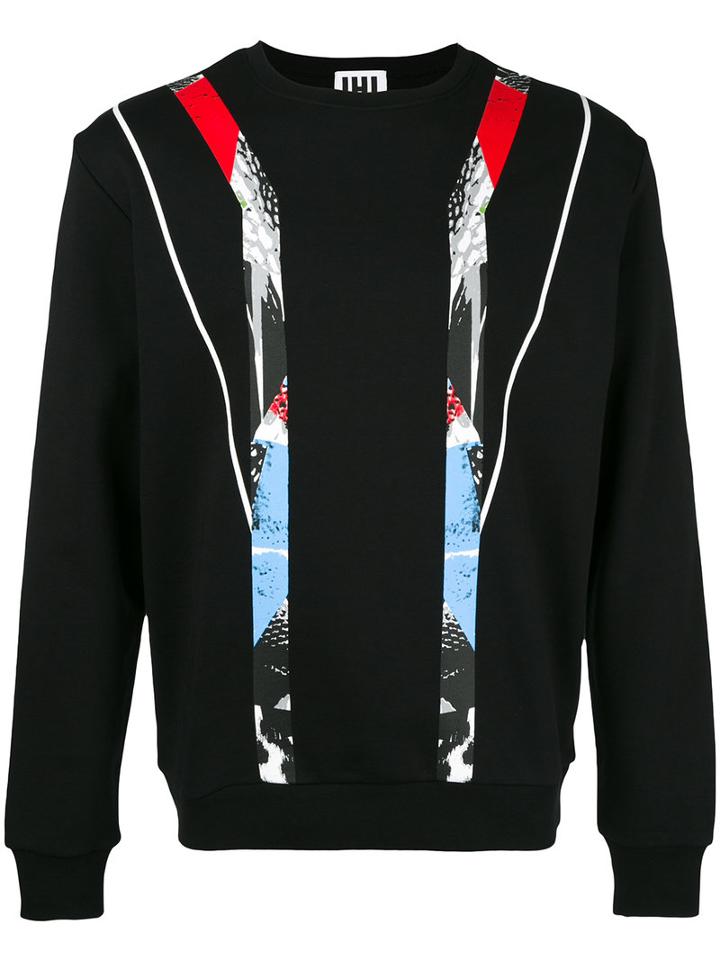 Les Hommes Urban - Geometric Print Sweatshirt - Men - Cotton - L, Black, Cotton