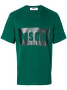Msgm Logo Print T-shirt - Green
