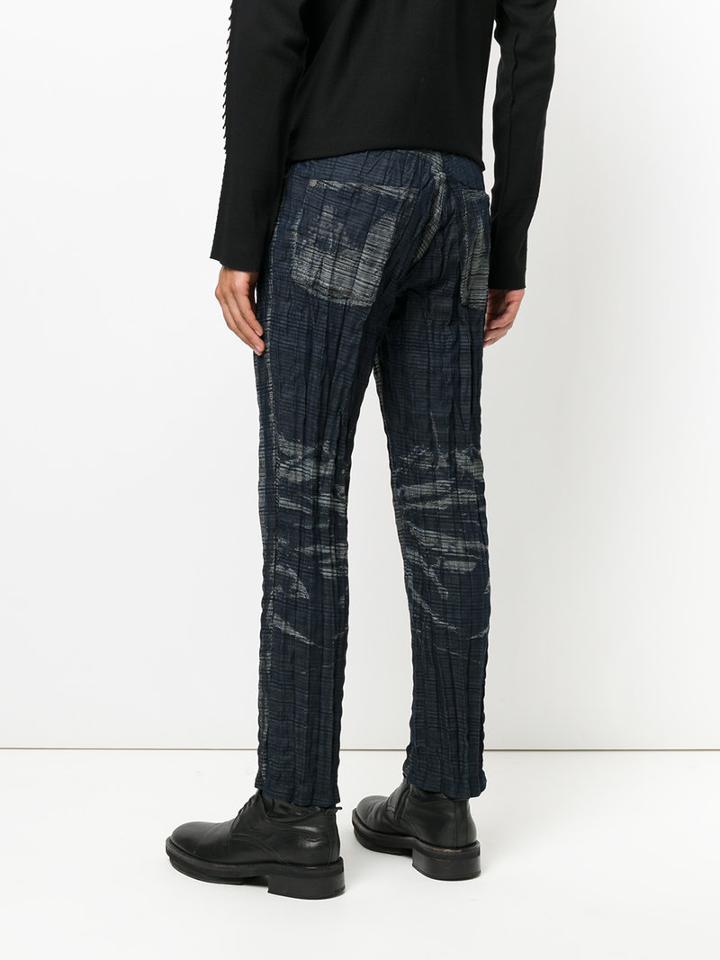 Issey Miyake - Woven Check Trousers - Men - Cotton/polyester - 2, Blue, Cotton/polyester