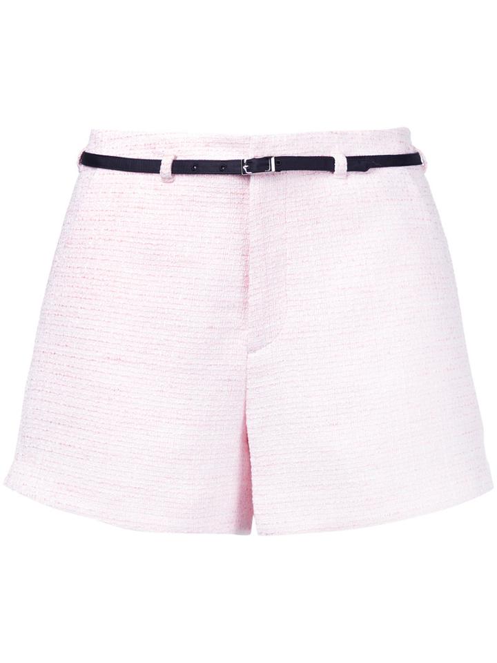 Loveless - Belted Shorts - Women - Acrylic/polyurethane/rayon - 9, Pink/purple, Acrylic/polyurethane/rayon