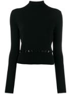 Alexander Mcqueen Knitted Polo Top - Black