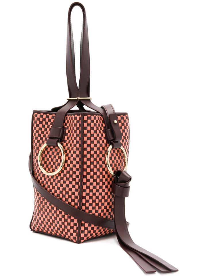 Nina Ricci Checked Bucket Shoulder Bag - Pink & Purple