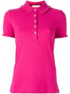 Tory Burch - Lacey Polo Shirt - Women - Cotton/spandex/elastane/modal - Xl, Pink/purple, Cotton/spandex/elastane/modal