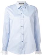 Gucci Lace Cuff Oxford Shirt, Women's, Size: 38, Blue, Cotton