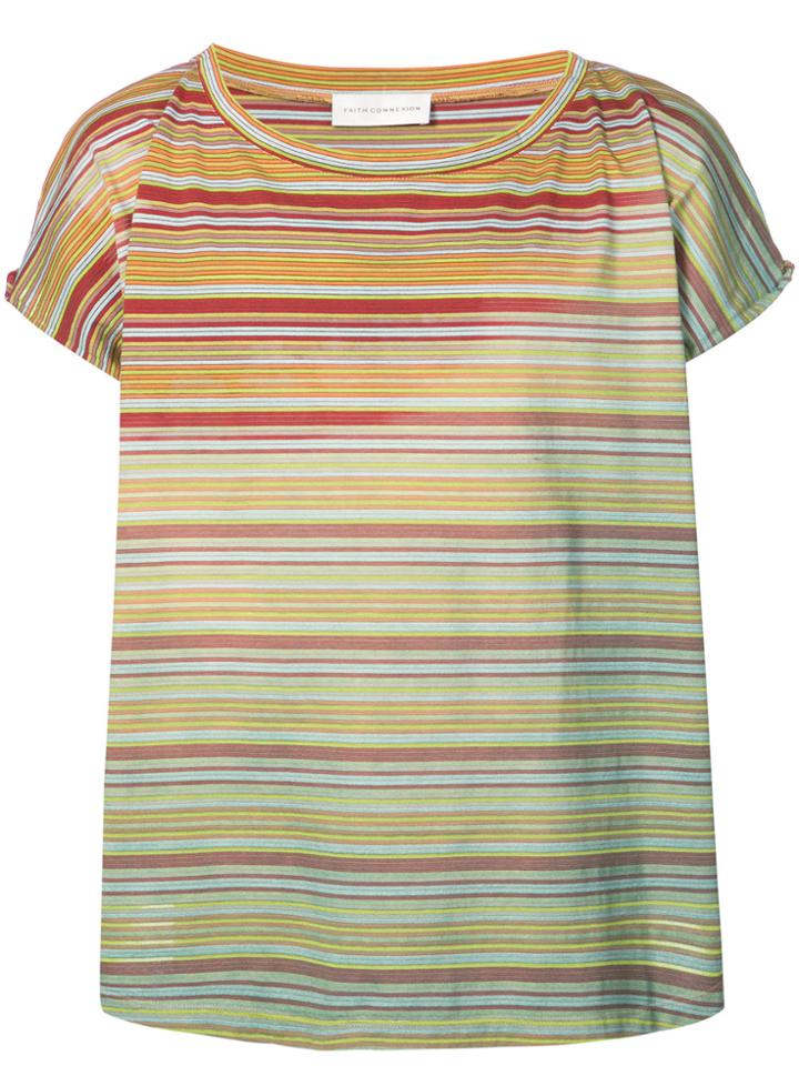 Faith Connexion Faded Stripe T-shirt - Green