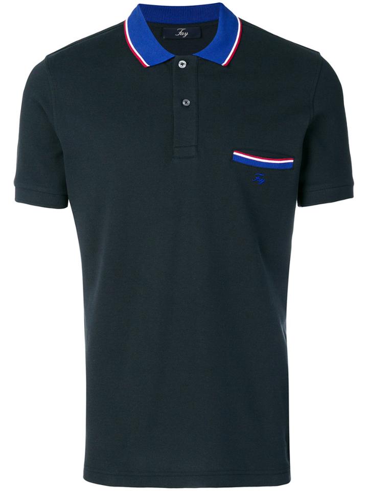 Fay Short Sleeve Polo Shirt - Black