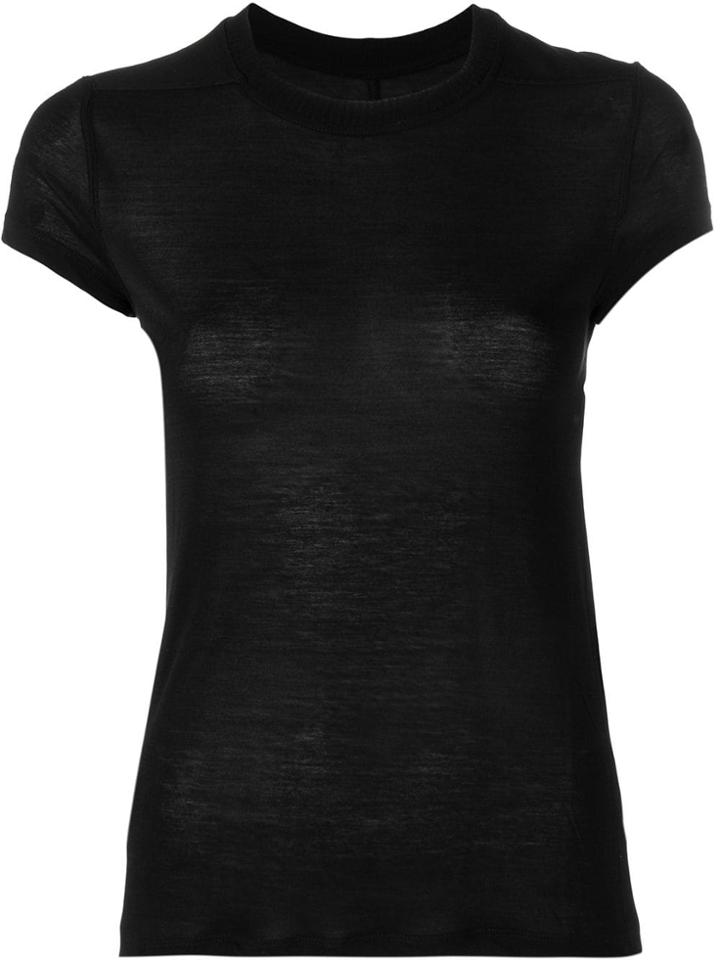 Rick Owens Round Neck Sheer T-shirt - Black