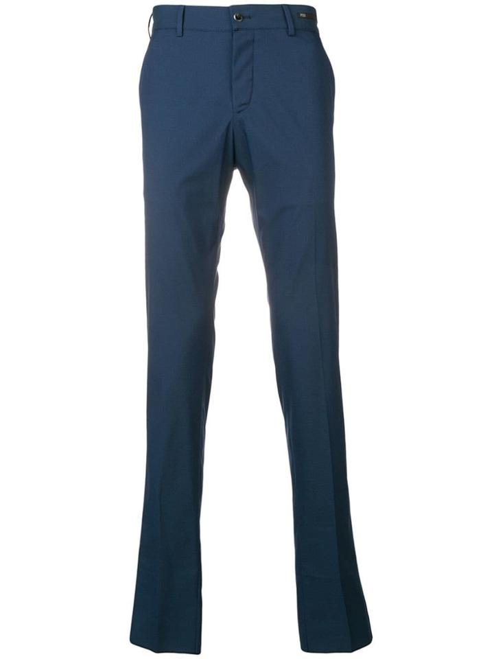Pt01 Micro Check Trousers - Blue