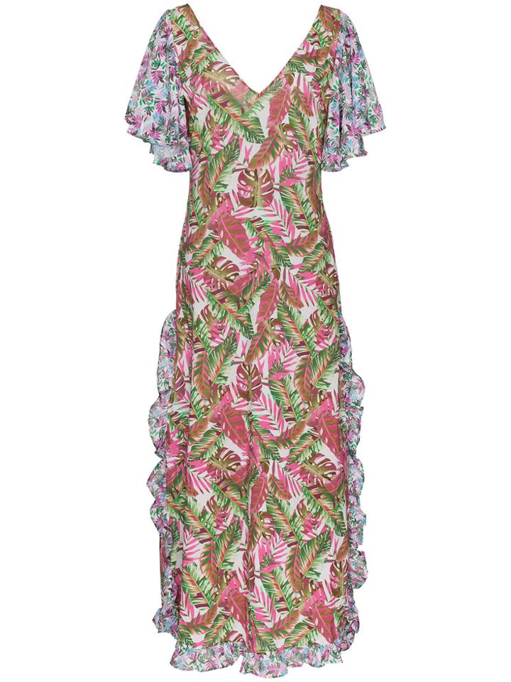 All Things Mochi Leandra Floral Maxi Dress - Pink & Purple