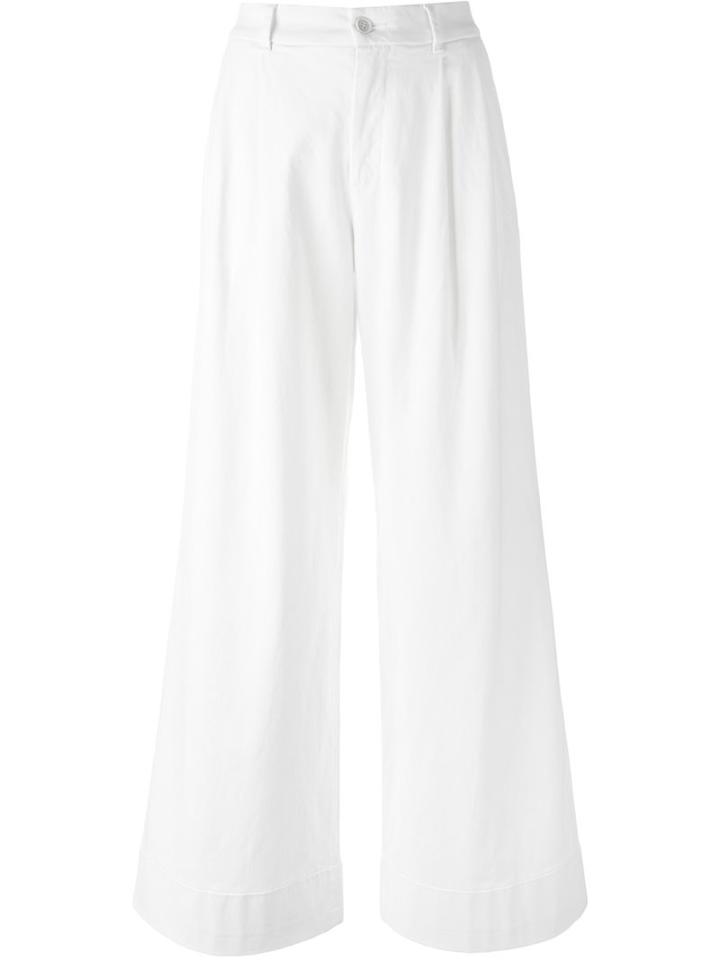 P.a.r.o.s.h. Palazzo Pants, Women's, Size: Xl, White, Cotton/spandex/elastane