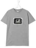 Cp Company Kids Contrast Logo T-shirt - Grey