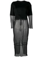 Comme Des Garçons Vintage 1993's Sheer Detail Dress - Black