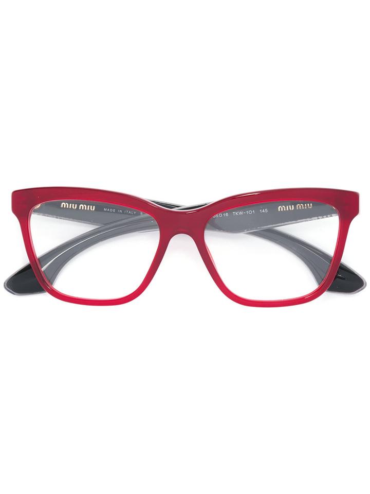 Miu Miu Eyewear Square Glasses, Black, Acetate