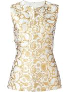 Stella Mccartney 'annie' Paisley Jacquard Sleeveless Top, Women's, Size: 42, Nude/neutrals, Cotton/linen/flax/polyester/polyamide