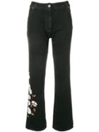 Off-white Diagonal Flowers Jeans - Black