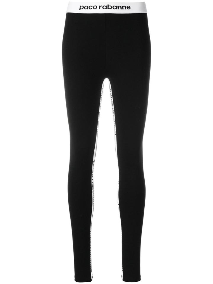 Paco Rabanne Beaded Side Stripe Leggings - Black