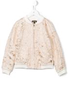 Roberto Cavalli Kids Metallic Floral Jacquard Jacket, Girl's, Size: 8 Yrs, Nude/neutrals
