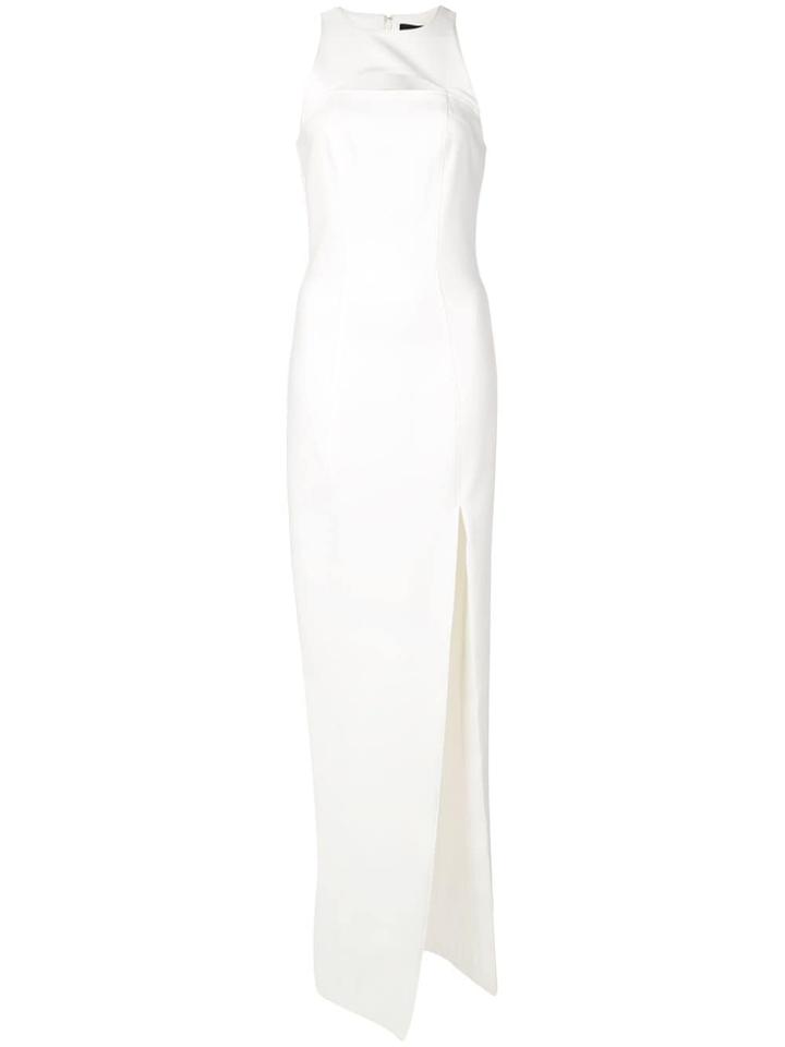 Likely Thigh-high Slit Fitted Dress - White