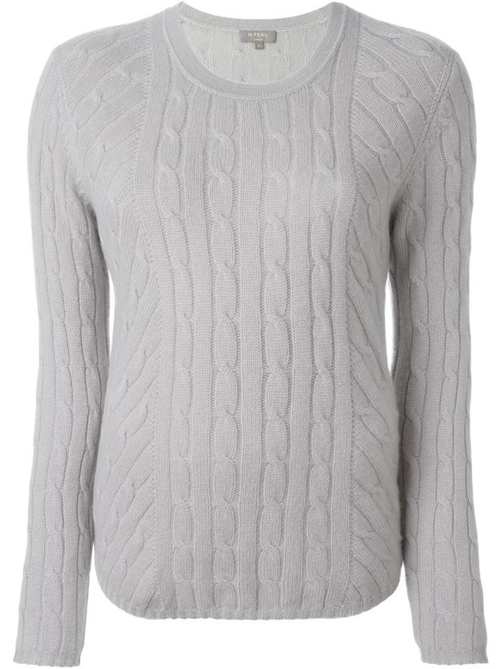 N.peal Diagonal Cable Sweater