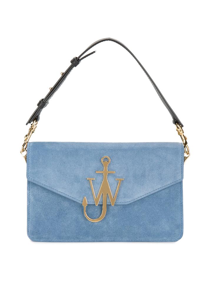 Jw Anderson Suede Bluebird Logo Shoulder Bag