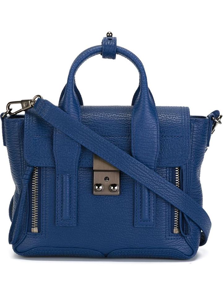 3.1 Phillip Lim Mini Pashli Satchel, Women's, Blue, Calf Leather