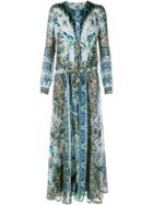 Etro Paisley Print Maxi Dress, Women's, Size: 40, Blue, Silk