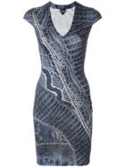 Just Cavalli Snakeskin Print Bodycon Dress - Blue