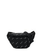 Balenciaga Logo Printed Belt Bag - Black