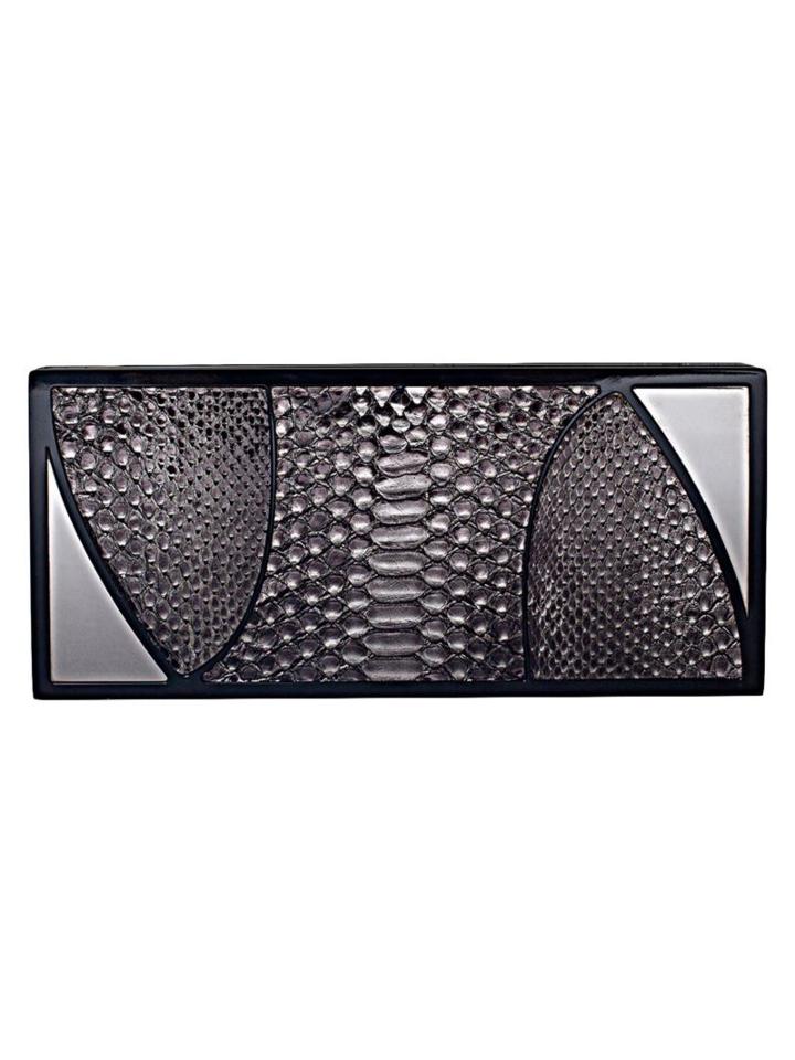 Khirma Eliazov Marchese Box Clutch, Women's, Grey, Python Skin/plexiglass