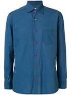 Kiton Red Buttoned Longsleeved Shirt - Blue