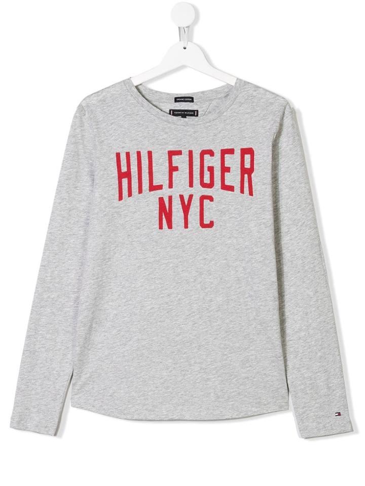 Tommy Hilfiger Junior Logo Print T-shirt - Grey