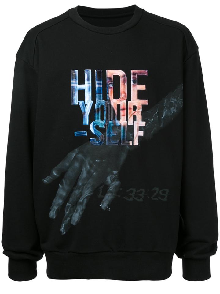 Juun.j Hide Yourself Applique Sweatshirt - Black