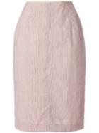 Jean Paul Gaultier Pre-owned Striped Pencil Skirt - Neutrals