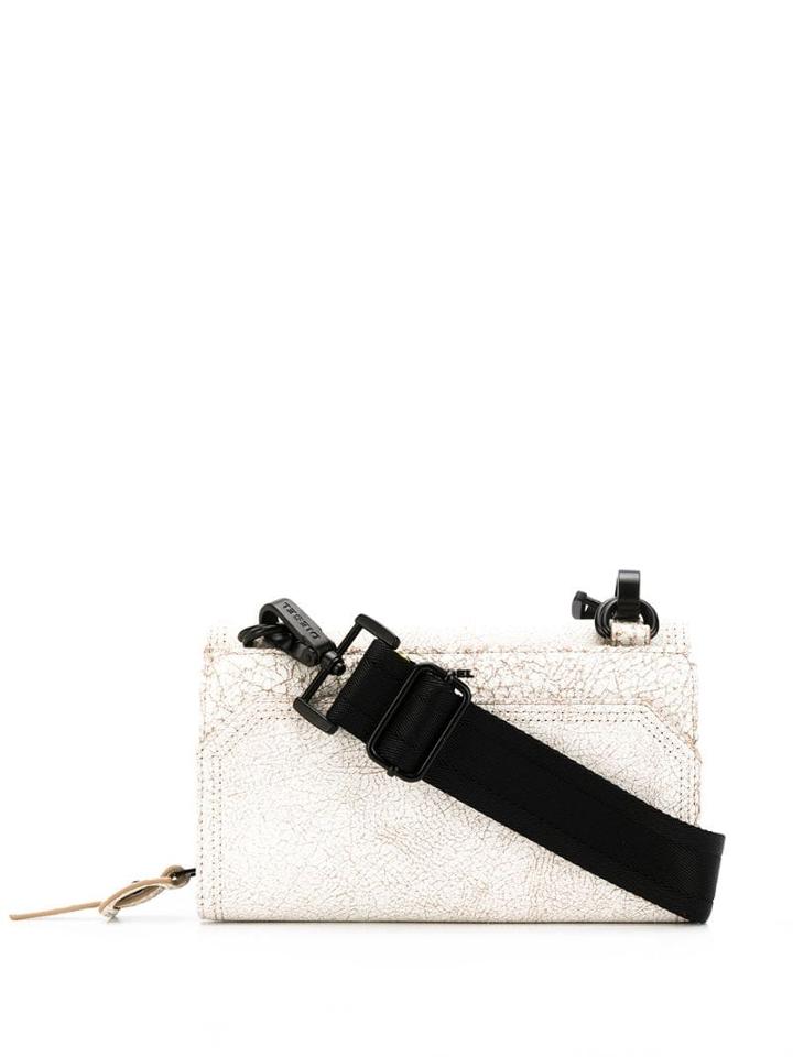 Diesel Cracked Effect Clutch Bag - White