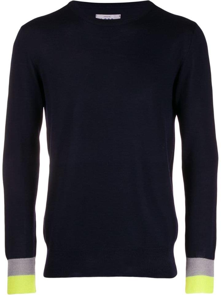 Lc23 Slim-fit Contrast Jumper - Blue