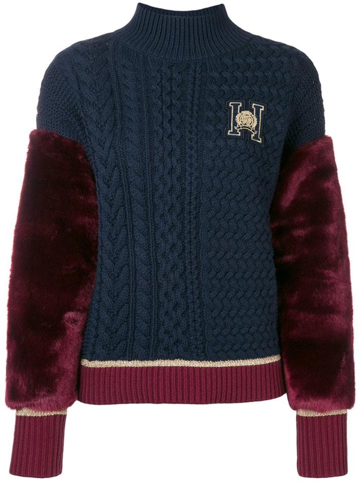 Tommy Hilfiger Contrast Colour-block Sweater - Blue