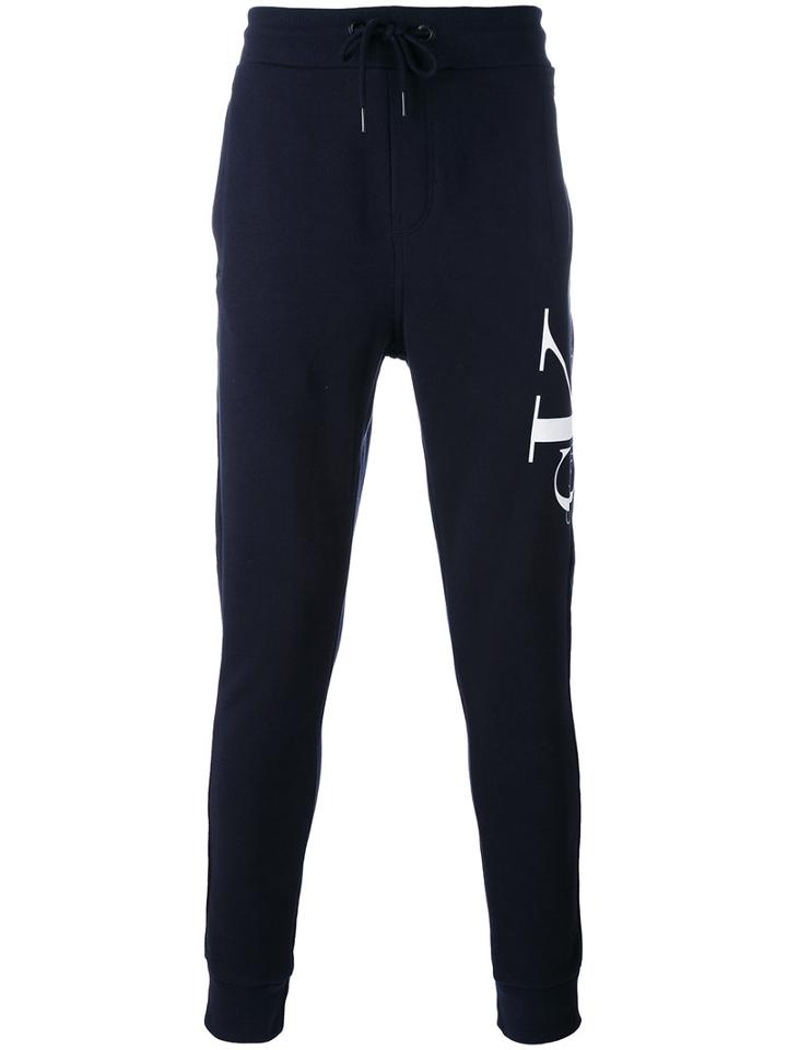 Calvin Klein Jeans - Branded Drop-crotch Sweatpants - Men - Cotton/spandex/elastane - S, Blue, Cotton/spandex/elastane