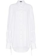 Ann Demeulemeester Voluminous Tie Long Sleeve Cotton Shirt - White