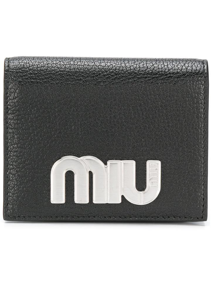 Miu Miu Logo Wallet - Black