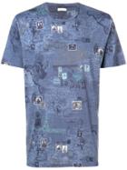 Etro World Print T-shirt - Blue