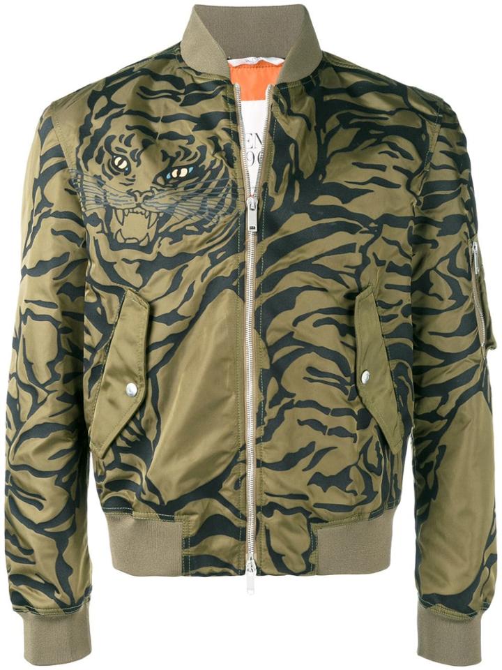 Valentino Tiger Print Bomber Jacket - Green