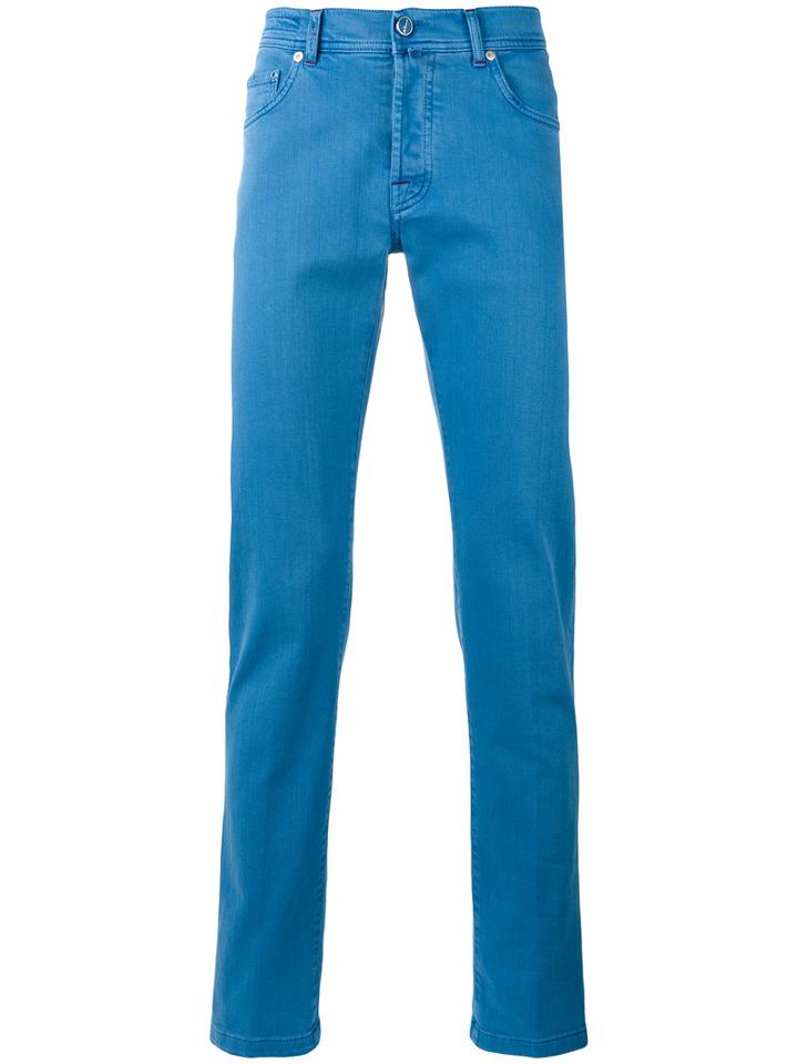 Kiton - Slim-fit Trousers - Men - Cotton/spandex/elastane - 33, Blue, Cotton/spandex/elastane
