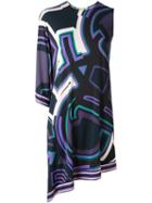 Emilio Pucci Monogram Print Dress, Women's, Size: 46, Black, Viscose/silk