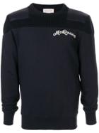 Alexander Mcqueen Logo Embroidery Hybrid Sweatshirt - Blue